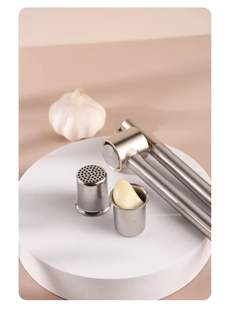 Cross-border 304 Stainless Steel Lengthened Smash Garlic Press