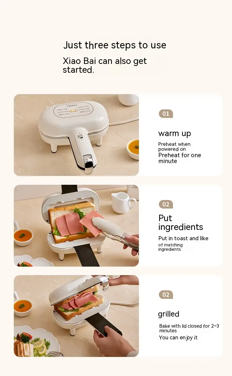 Breakfast Machine Household Small Hot Pressing Sandwich Bread Toaster