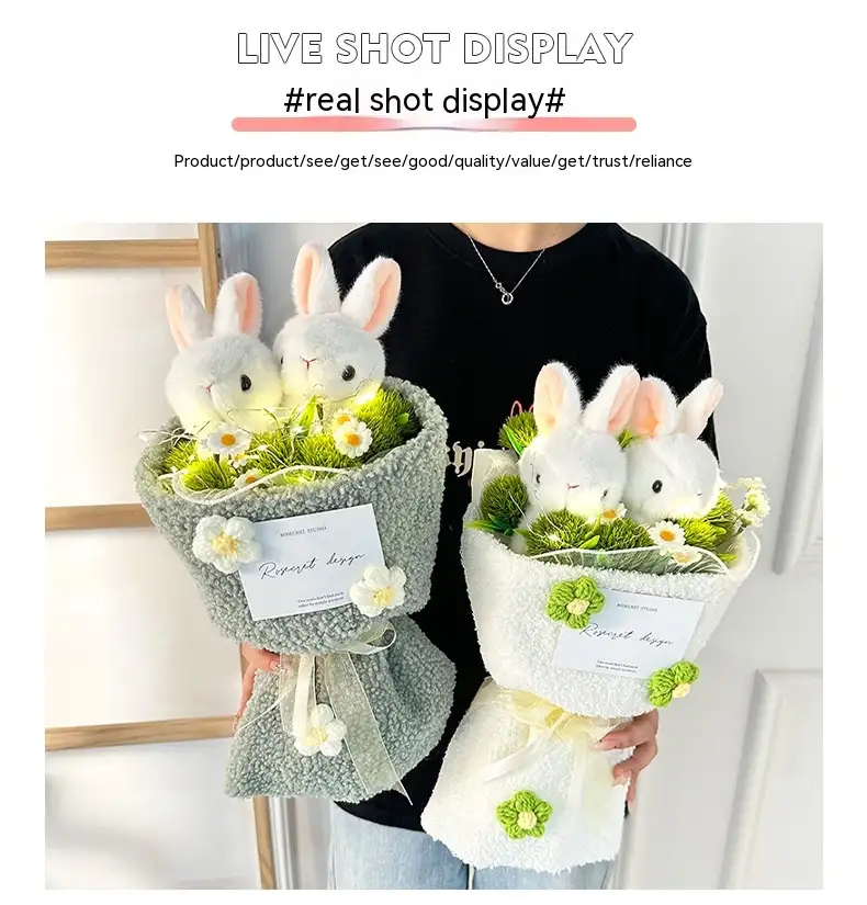 High-profile Figure Rabbit Grass-eating Doll Plush Bouquet Valentine's Day