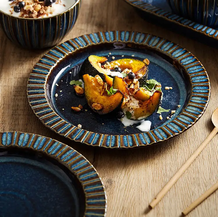 Kiln Baked Starry Sky Ceramic Rice Bowls And Plates