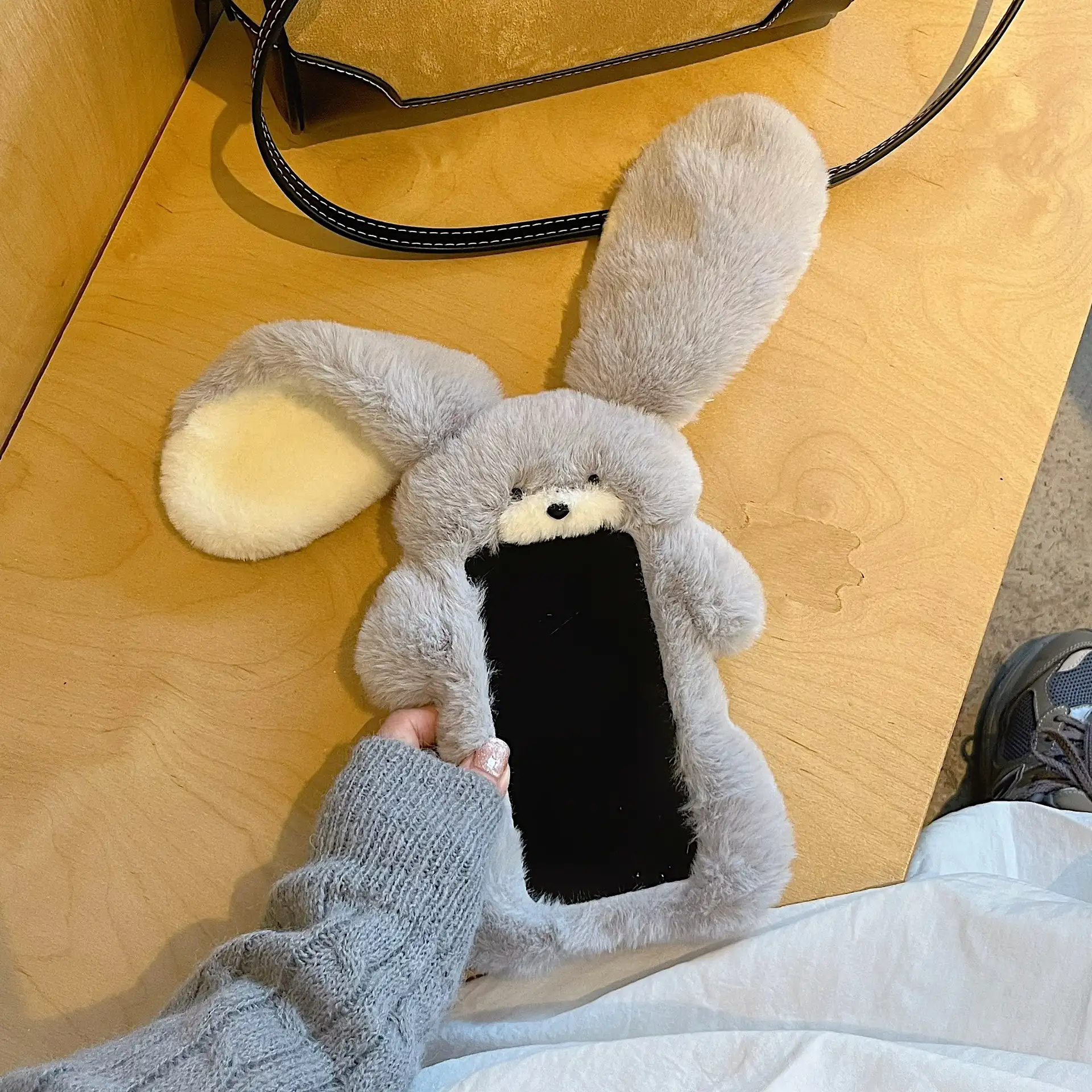 Plush Cute Long Eared Rabbit Phone Case