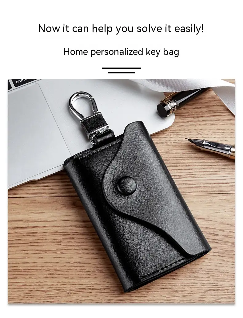 Men's Multi-functional High-grade Genuine Leather Keychain Card Holder Large Capacity Storage Fantastic