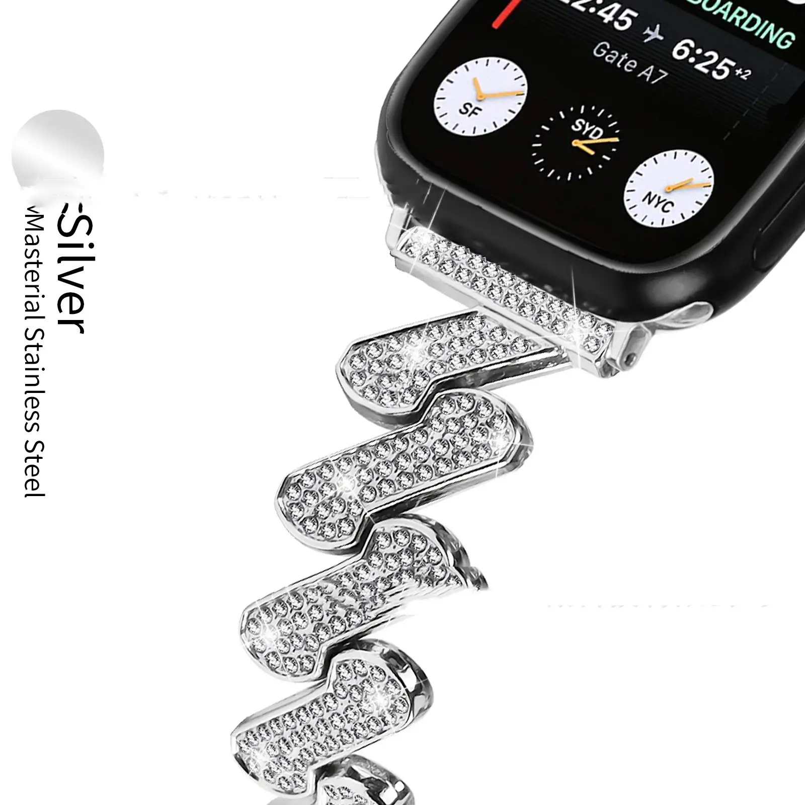 7-word Diamond-embedded Smart Watch Band