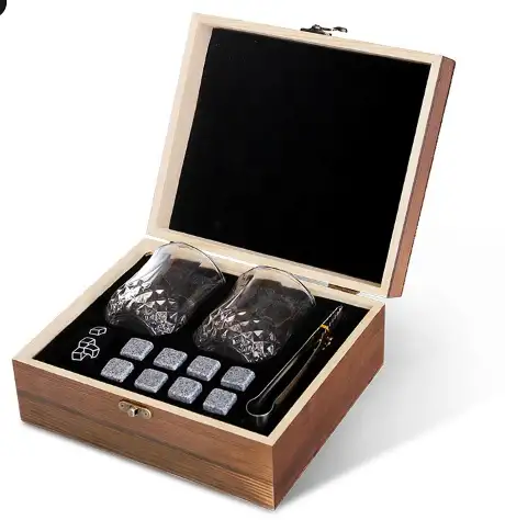 Whisky Stone Whisky Stones Glass Wooden Gift Box