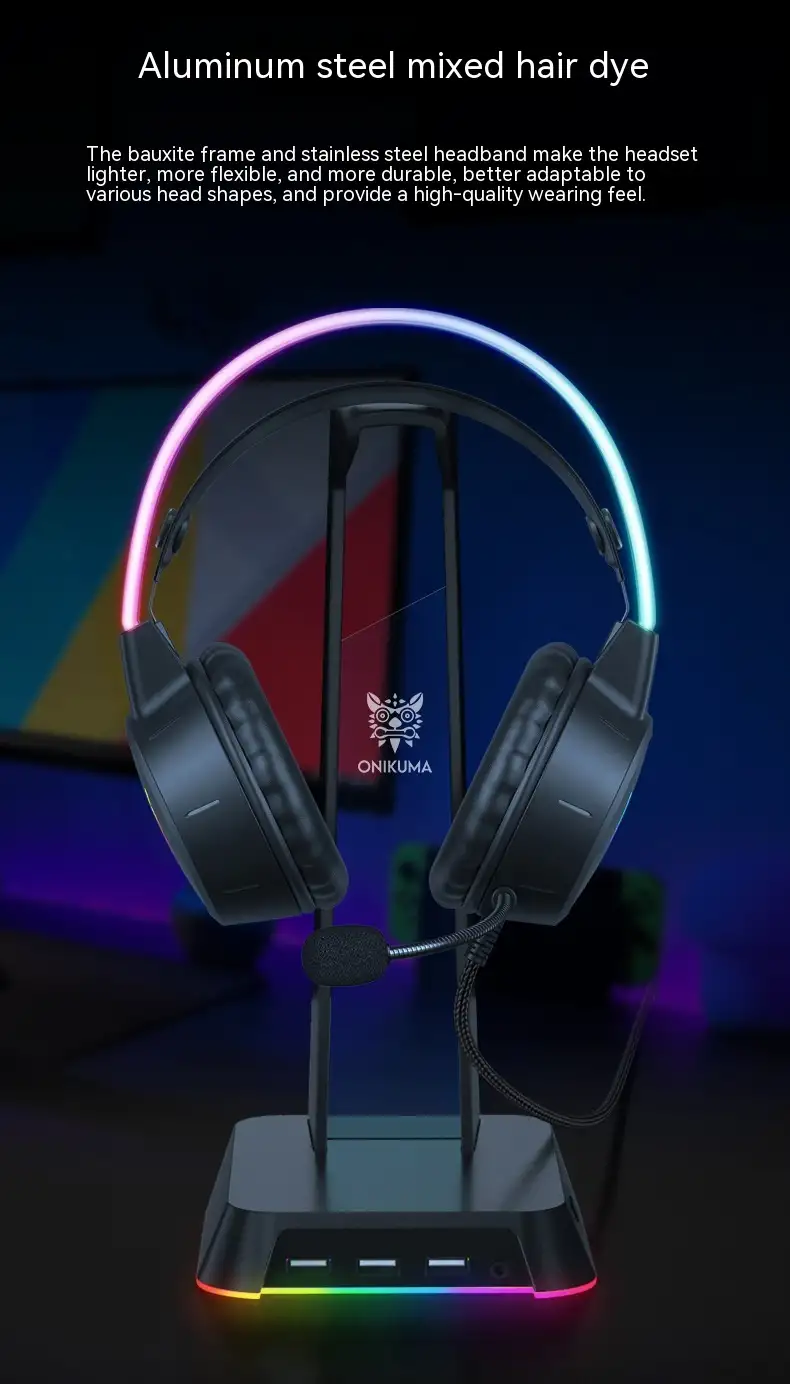 Game Earphone Headset E-sports Wired Computer RGB Luminous