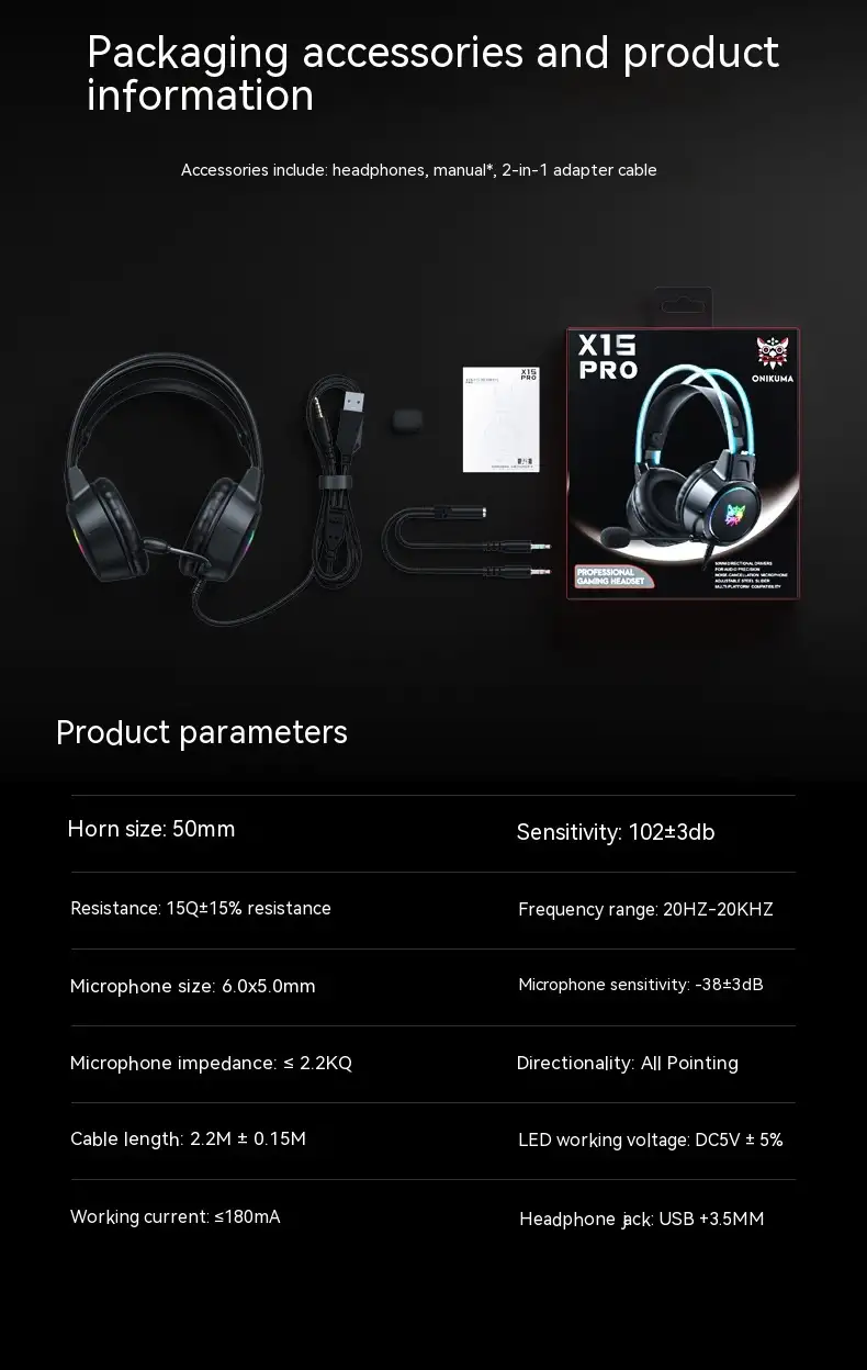 Game Earphone Headset E-sports Wired Computer RGB Luminous