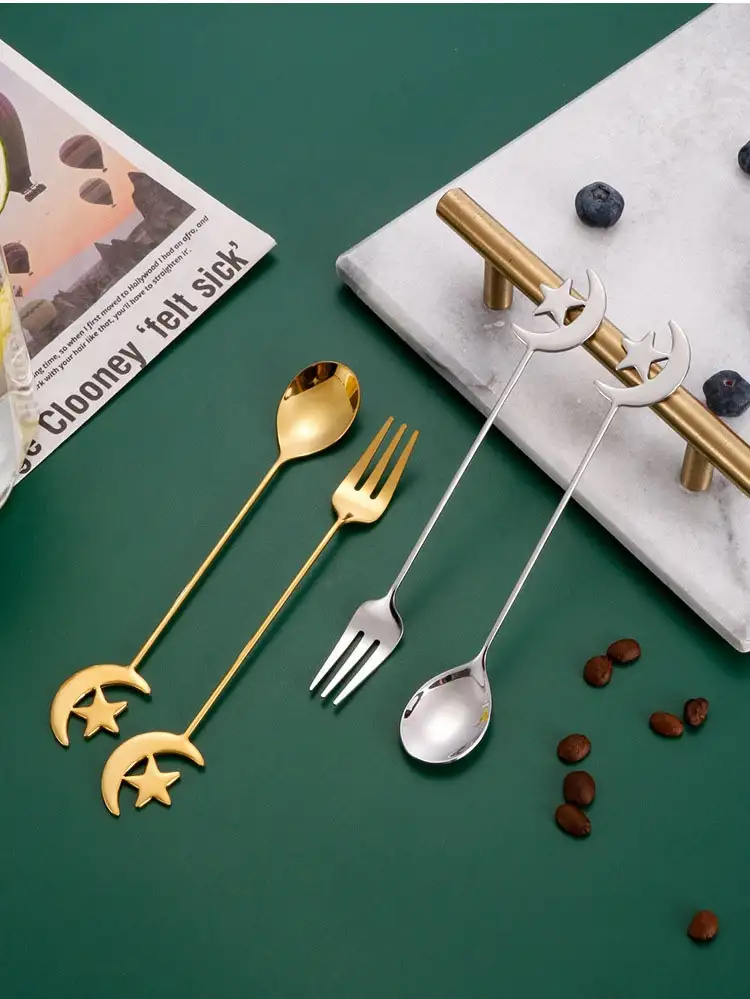 Star Moon Spoon Fork 304 Stainless Steel Good-looking Cute Spoon Coffee Spoon