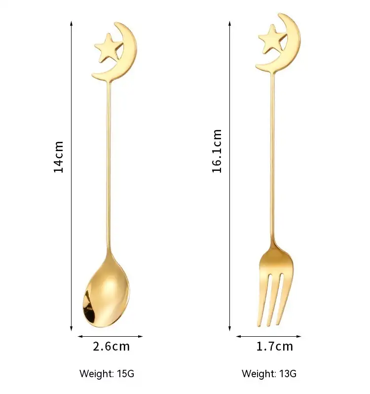 Star Moon Spoon Fork 304 Stainless Steel Good-looking Cute Spoon Coffee Spoon