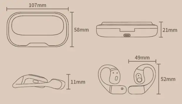 Ear-mounted Sports Bluetooth Headset Large Power And Long Battery Life