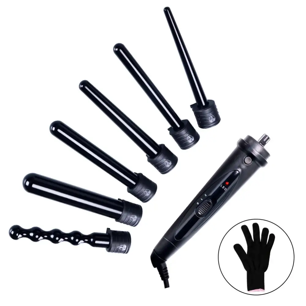 Hair Curler Hair Curler For Curling Or Straightening Multi-function LED Multi-gear Temperature Adjustment 6 In 1 Hair Curler