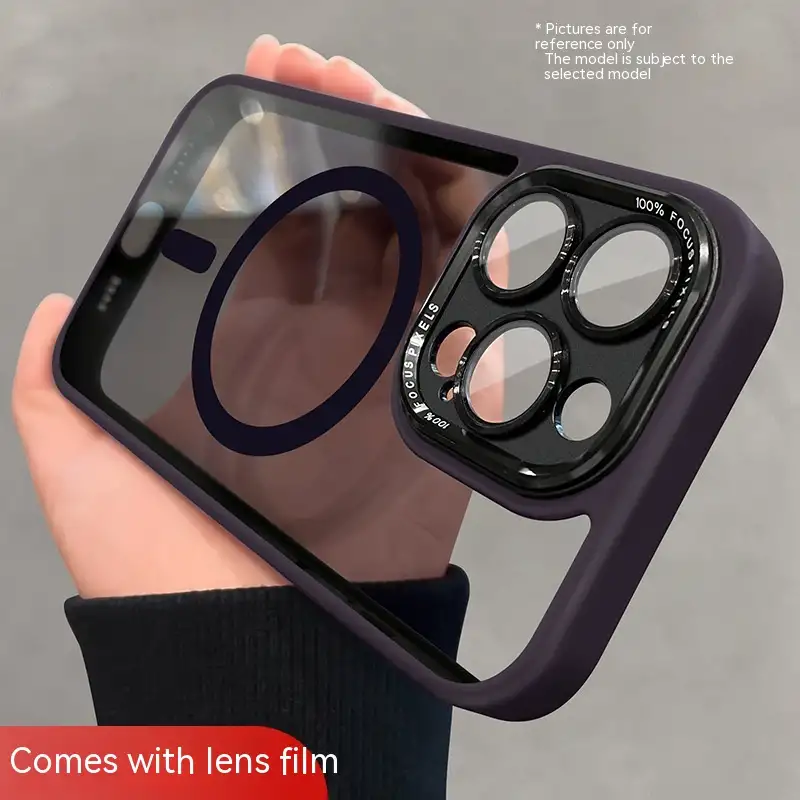 Magnetic Phone Case Comes With Lens Protector Transparent Drop-resistant