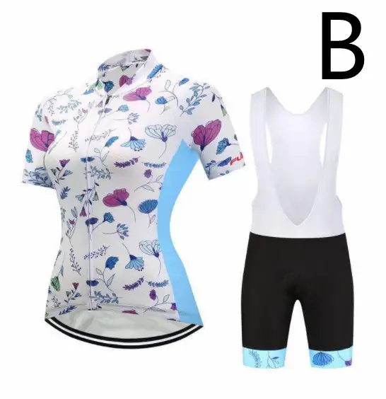 Short-Sleeved Bib Cycling Clothes Suit Bicycle Moisture Wicking Outdoor Clothes