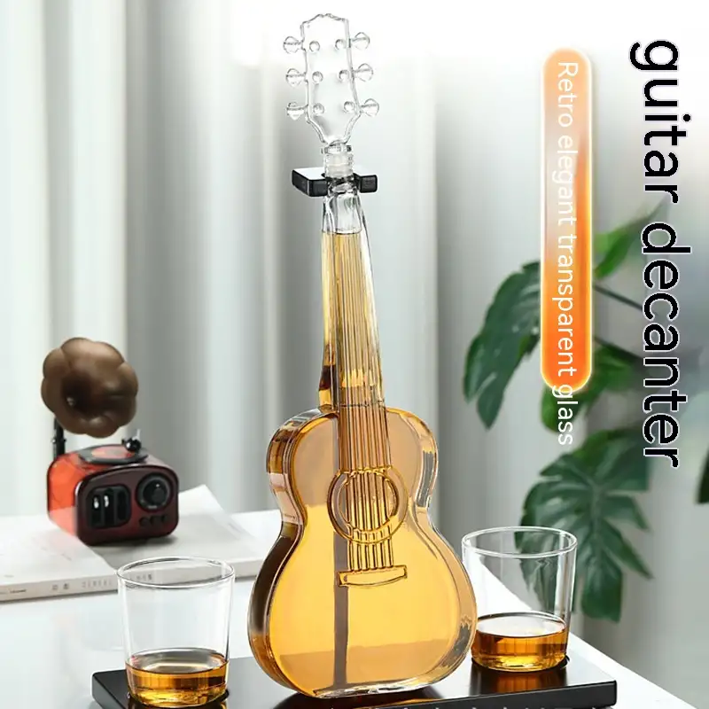 Creative Guitar Decanter Set With High Borosilicate Glass