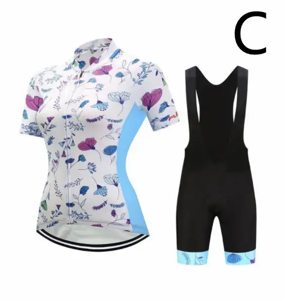 Short-Sleeved Bib Cycling Clothes Suit Bicycle Moisture Wicking Outdoor Clothes