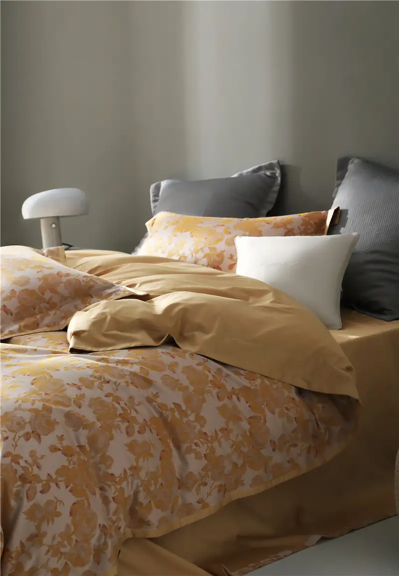 American Retro Style Long-staple Cotton Yarn-dyed Four-piece Jacquard Beddings