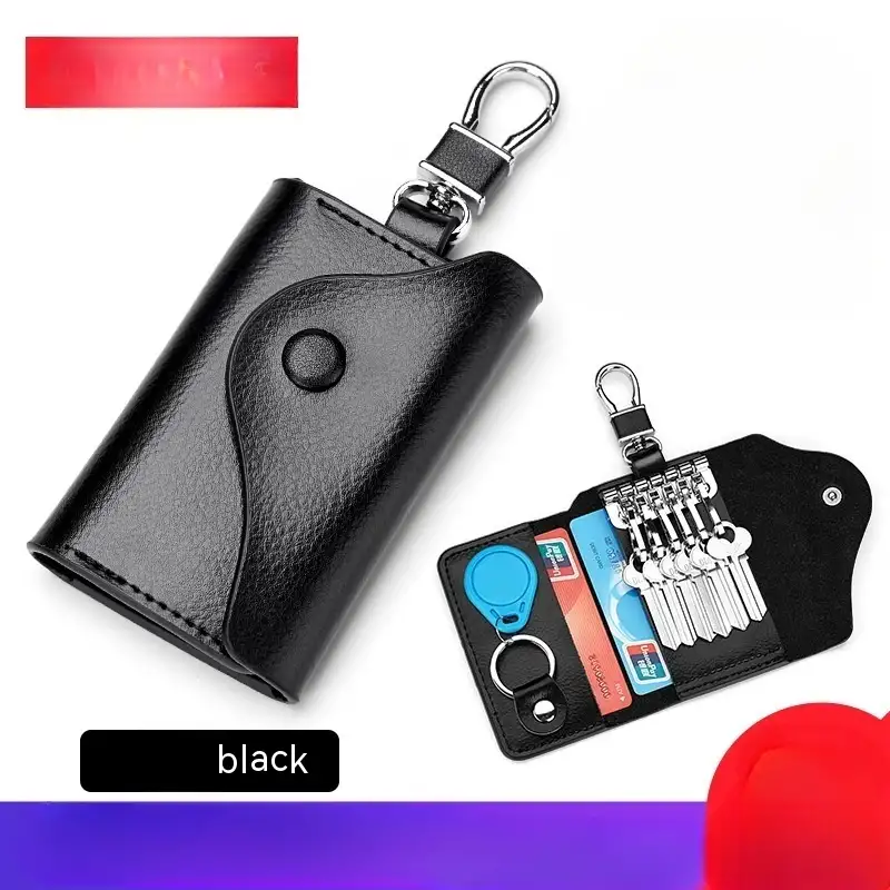 Men's Multi-functional High-grade Genuine Leather Keychain Card Holder Large Capacity Storage Fantastic