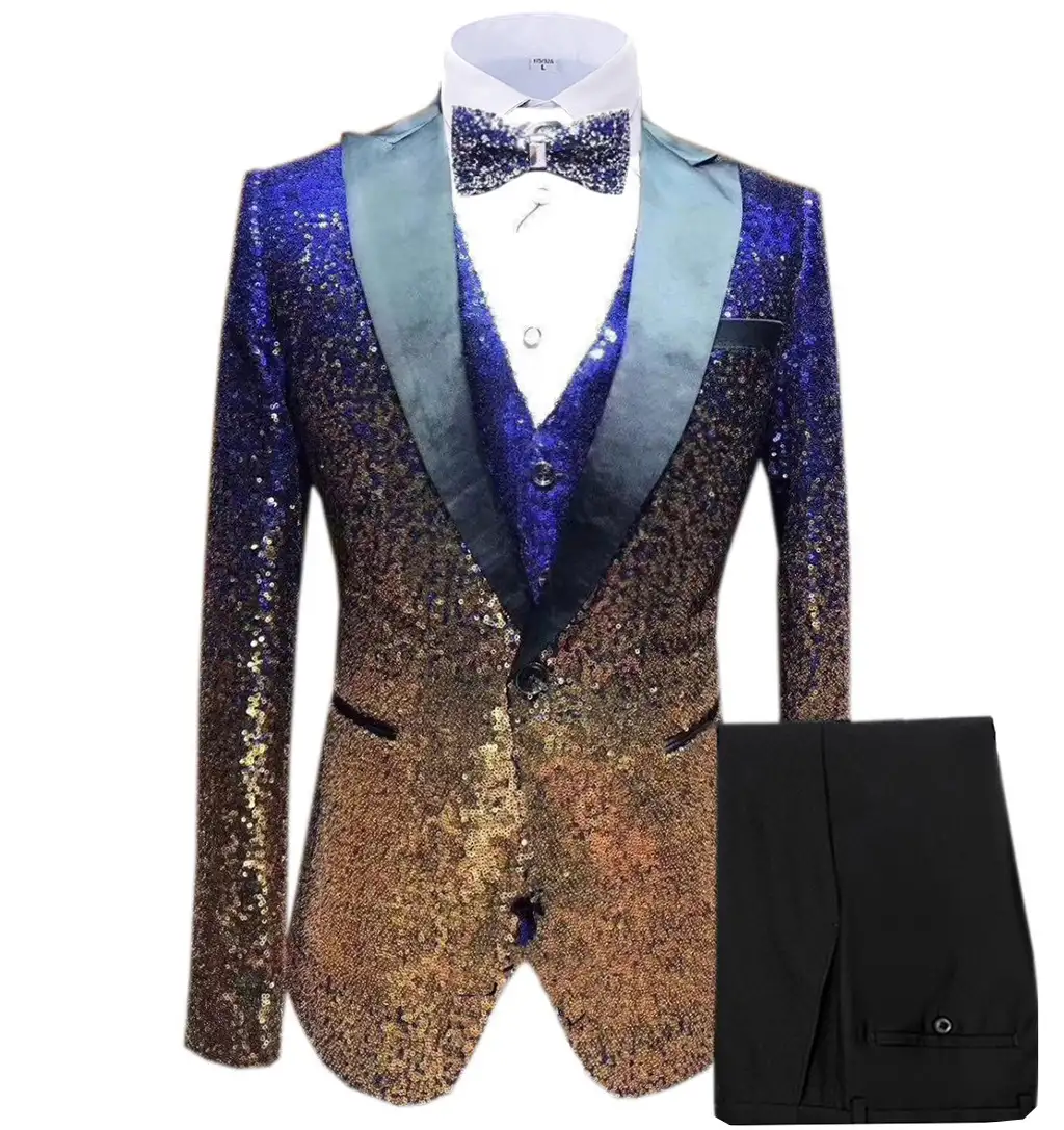 Sequin Men's Suit Three Piece Set