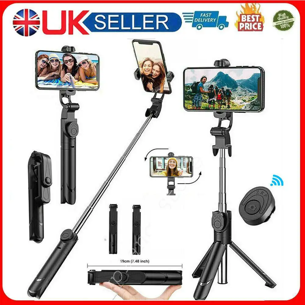 Fit  Telescopic Selfie Stick Bluetooth Tripod Monopod Phone Holder