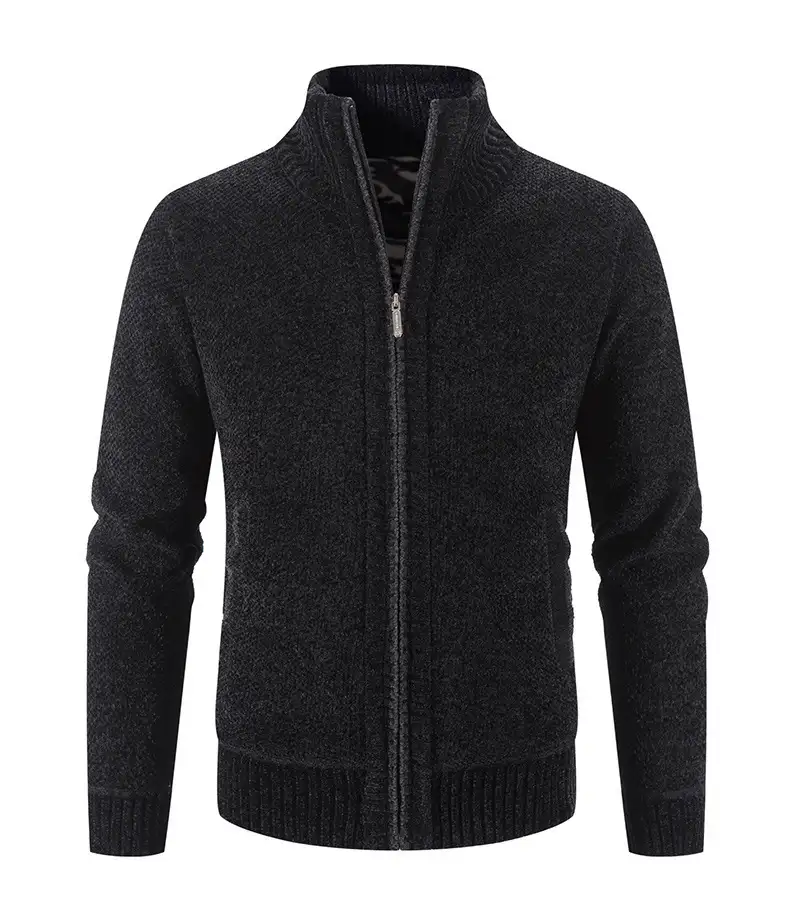 Men's Jacket Knitwear Autumn And Winter Fleece Lined Padded Warm Keeping Cardigan