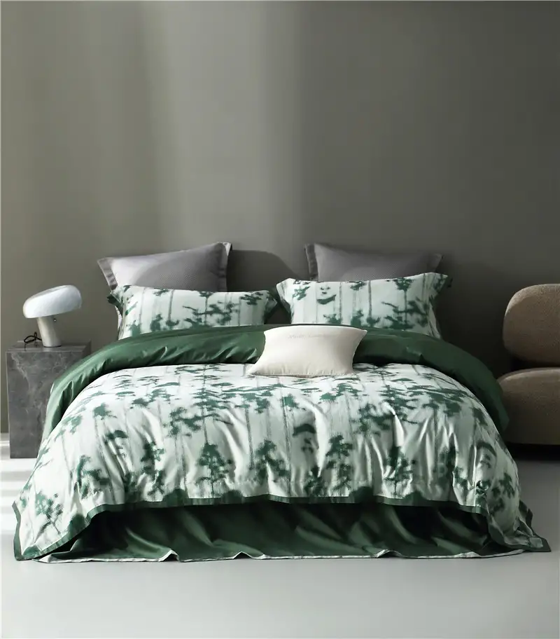 American Retro Style Long-staple Cotton Yarn-dyed Four-piece Jacquard Beddings