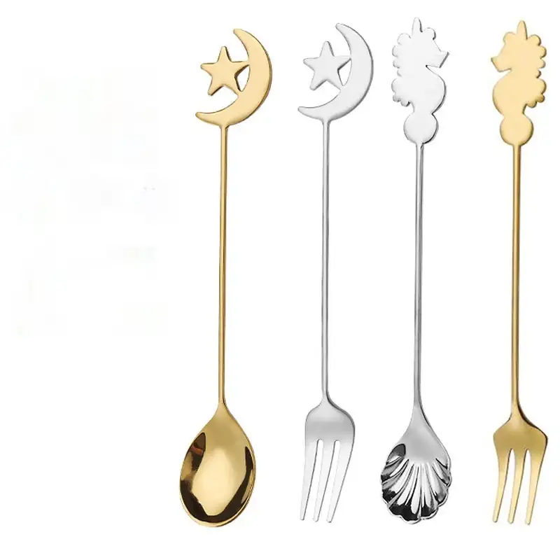 Star Moon Spoon Fork 304 Stainless Steel Good-looking Cute Spoon Coffee Spoon