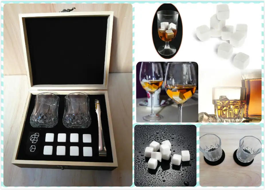 Whisky Stone Whisky Stones Glass Wooden Gift Box