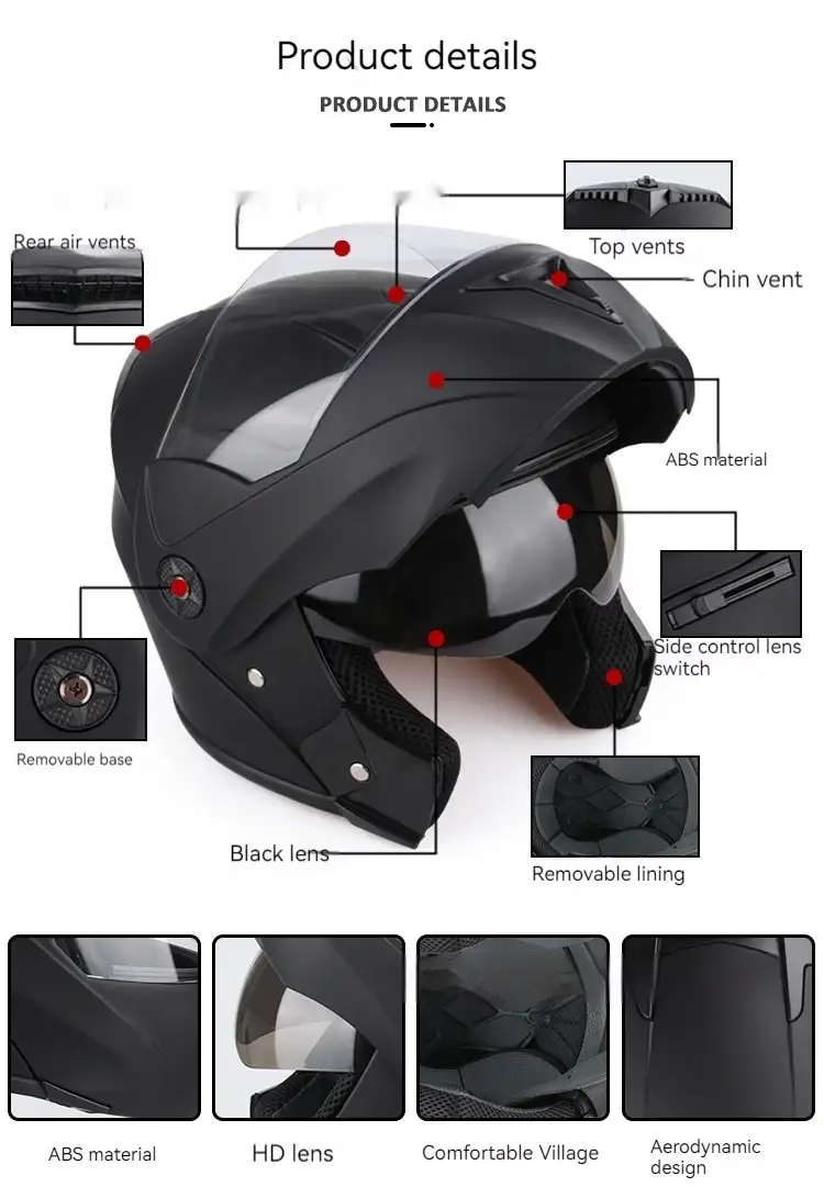 Electric Motorcycle Double Lens Exposed Men And Women Motorcycle Helmet