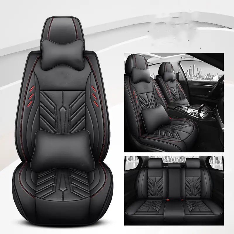 All-inclusive Wear-resistant Full-leather Contrast Stitching Car Seat Cushion