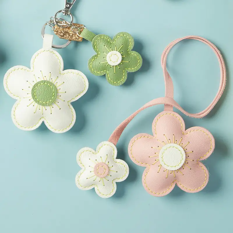 Two-color Flower Pendant Keychain Handmade DIY Material Package