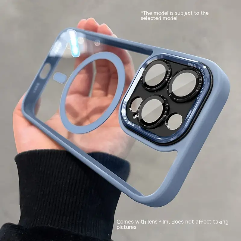 Magnetic Phone Case Comes With Lens Protector Transparent Drop-resistant