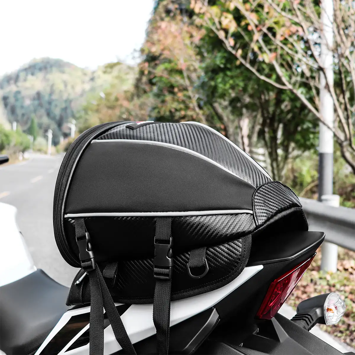 Motorcycle Fuel Tank Rear Seat Tail Side Microfiber Leather Multifunctional Waterproof Crossbody Bag