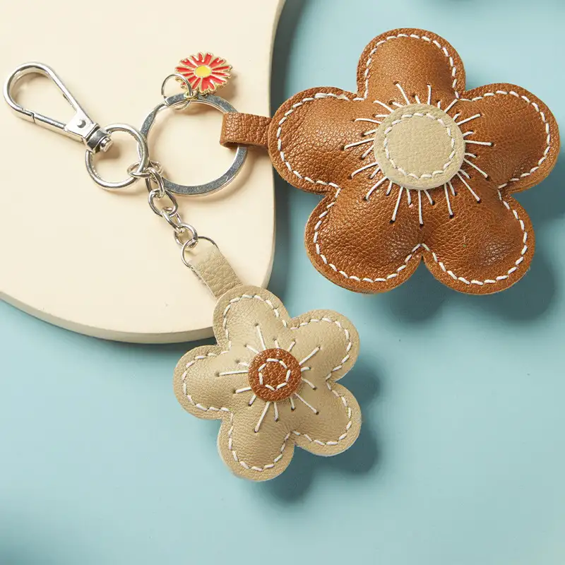 Two-color Flower Pendant Keychain Handmade DIY Material Package