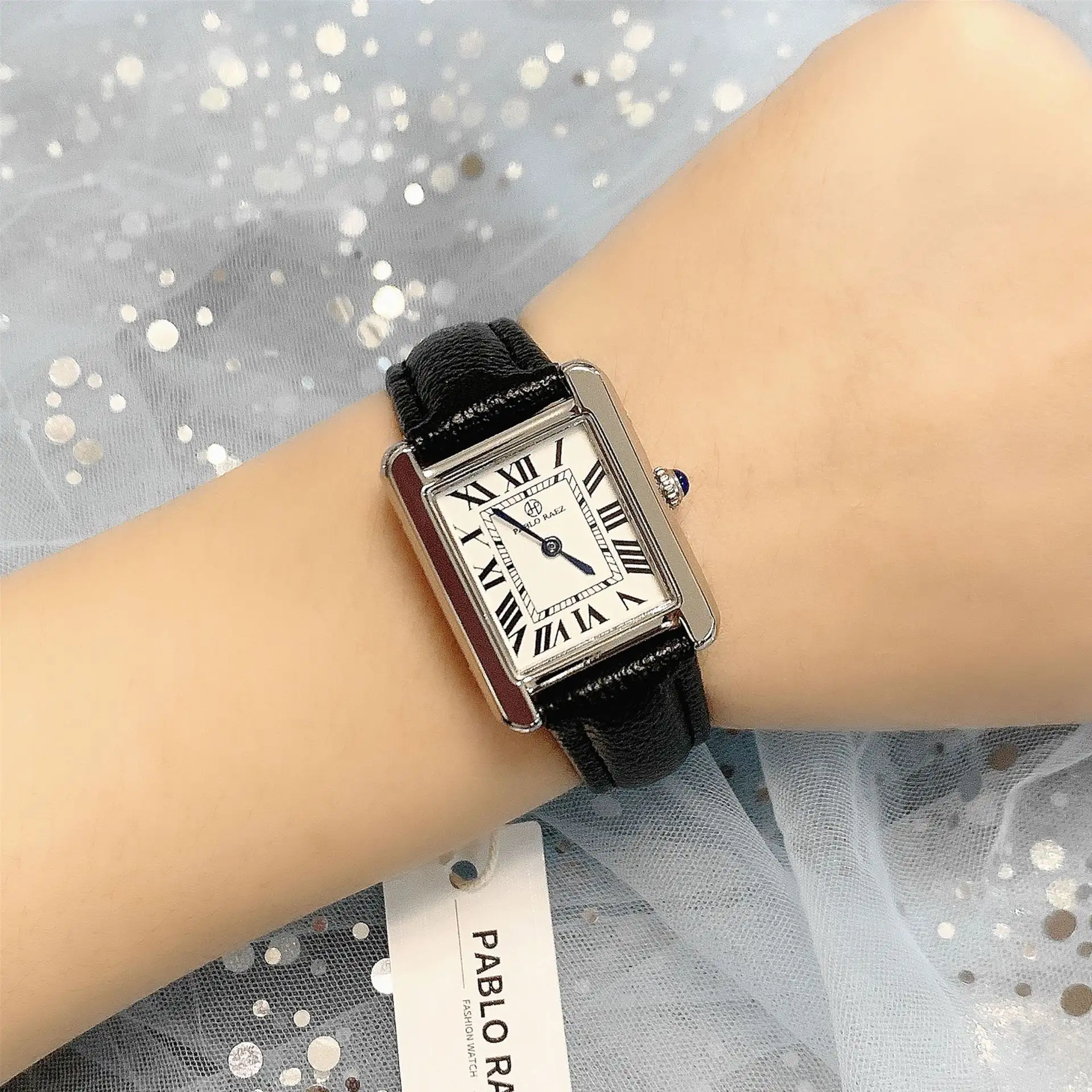 Women's Belt Rectangular Dial Roman Scale Quartz Watch