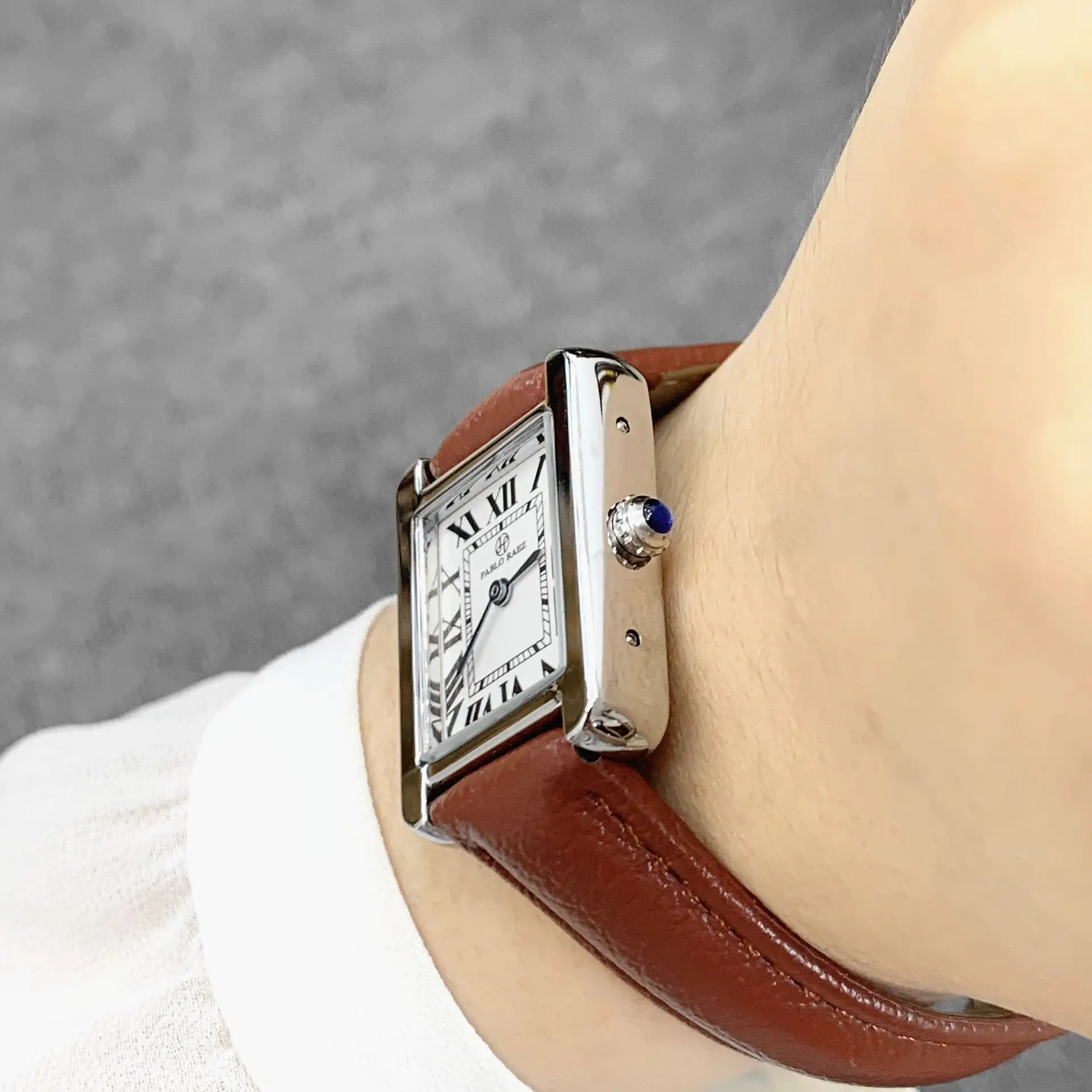 Women's Belt Rectangular Dial Roman Scale Quartz Watch