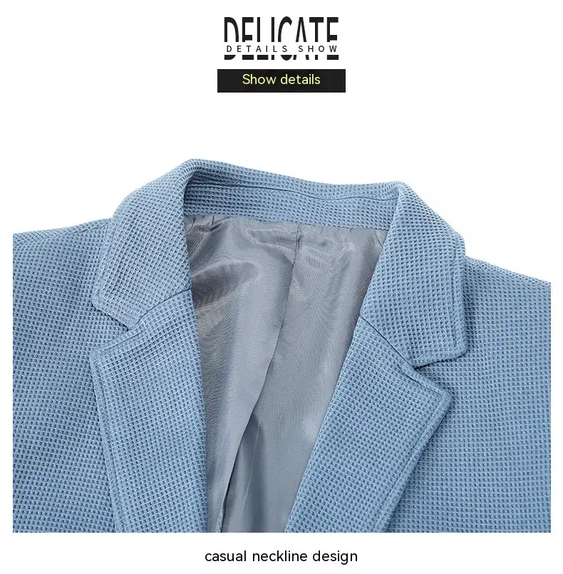 Spring Men's Knitted Waffle Casual Suit Jacket