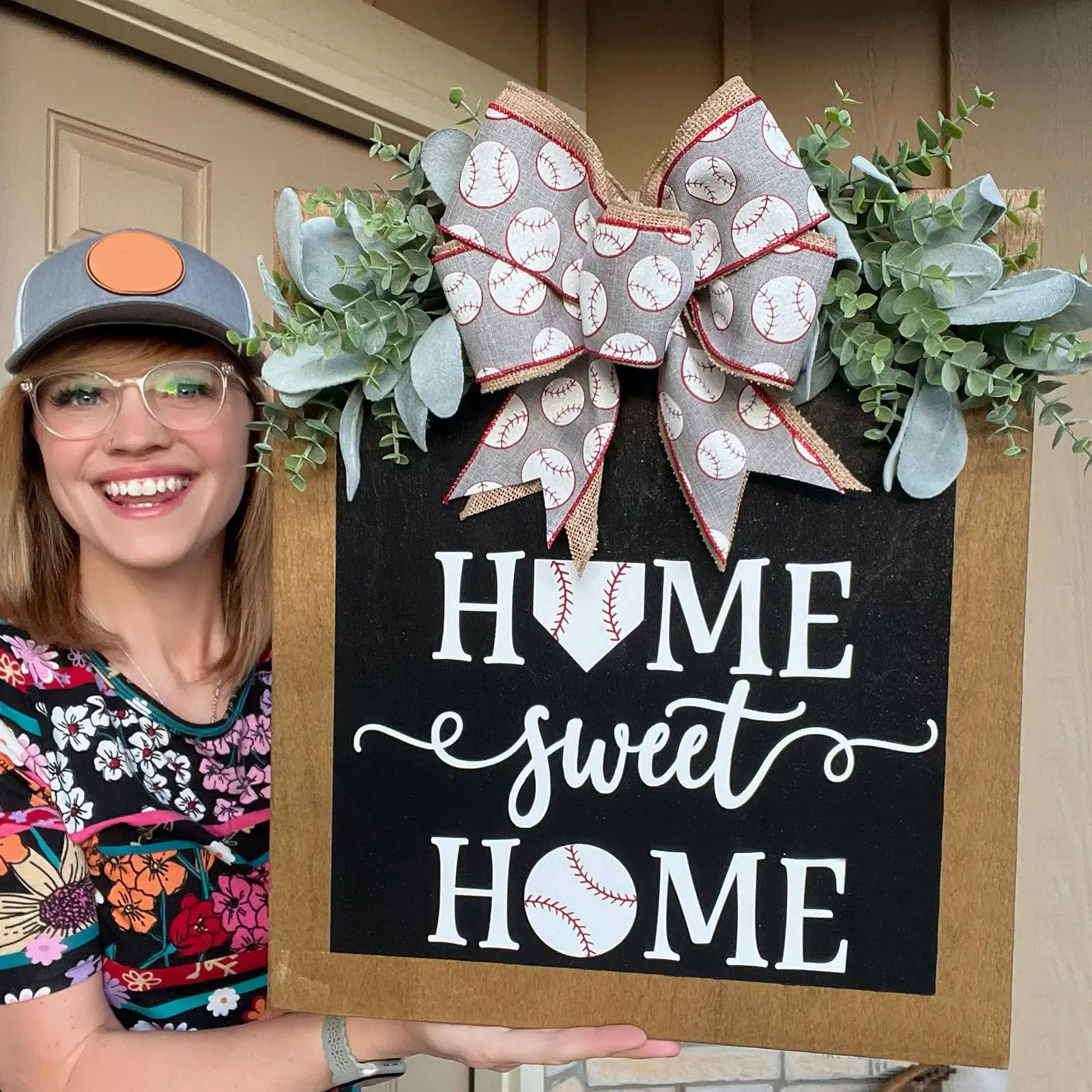 Front Door Decoration Baseball Summer Garland