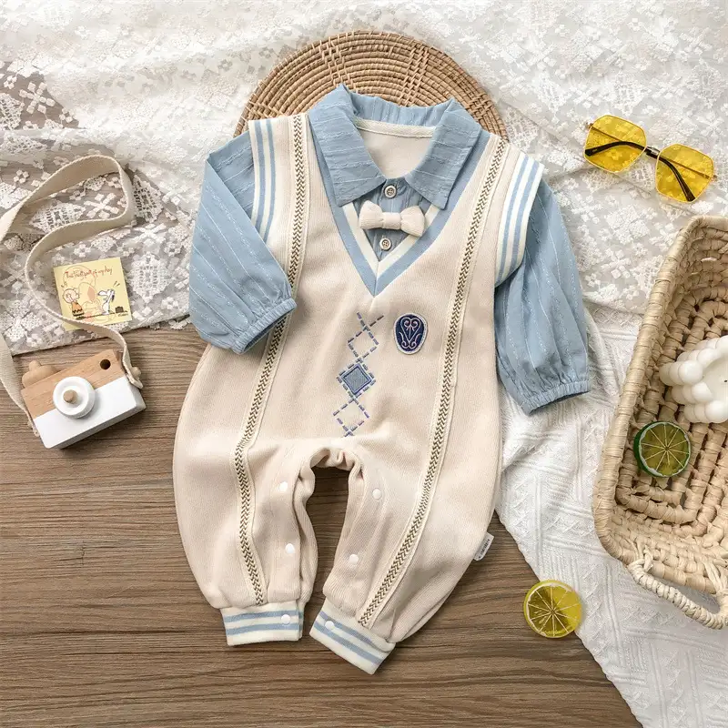 Autumn Baby One Month Old Jumpsuit Baby Boy Korean Style Long Sleeve