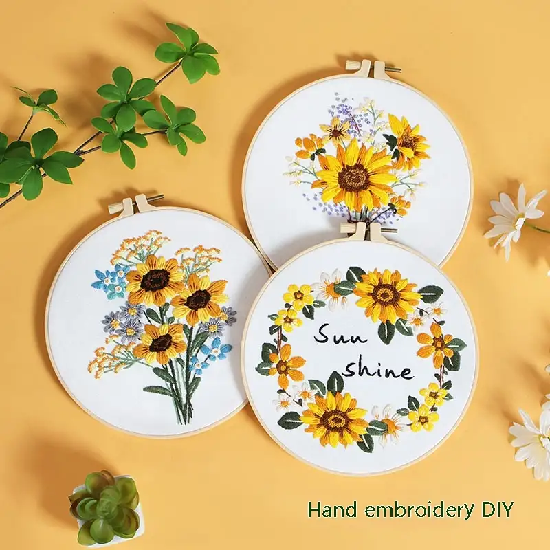 Diy Handmade Embroidery Material Package Original New Sunflower Flower Bouquet Garland