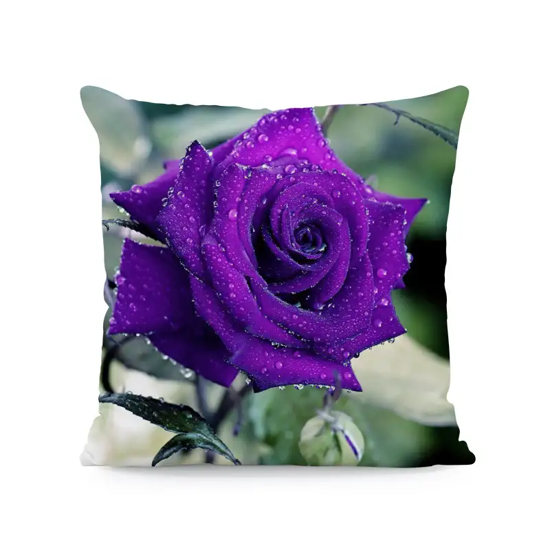 Flower Print Super Soft Square Pillow Cover