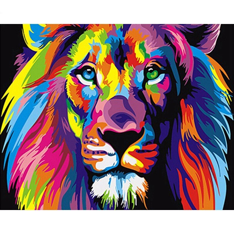 40x50cm Frameless Bag-Painted Lion