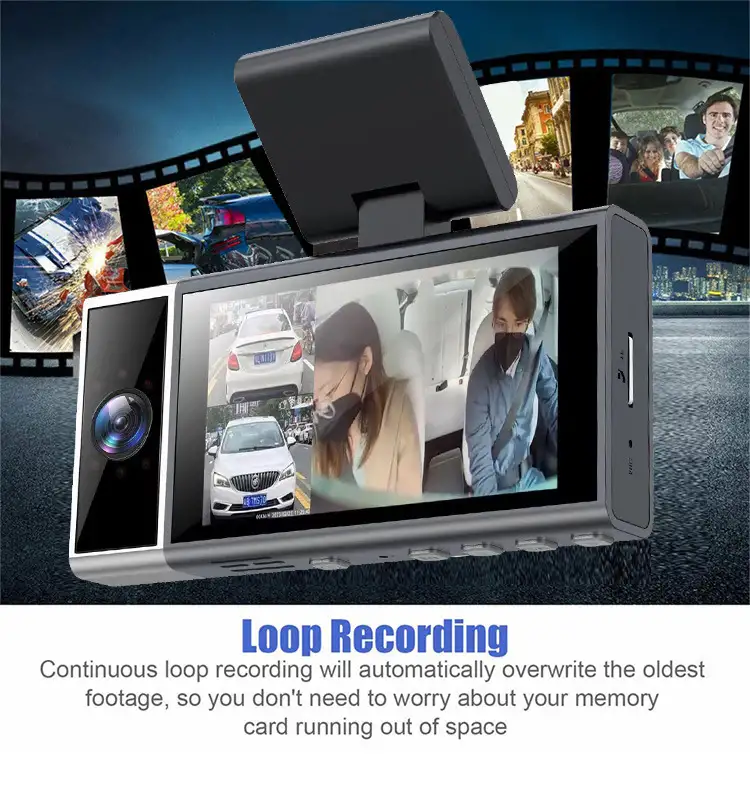 WIFI Driving Recorder Three Lens Mobile Phone APP Interconnection Night Vision Large Wide Angle