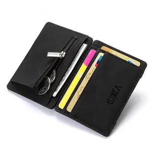 Creative PU Fashion Beauty Clip Sewing Line Wallet Business Card Holder