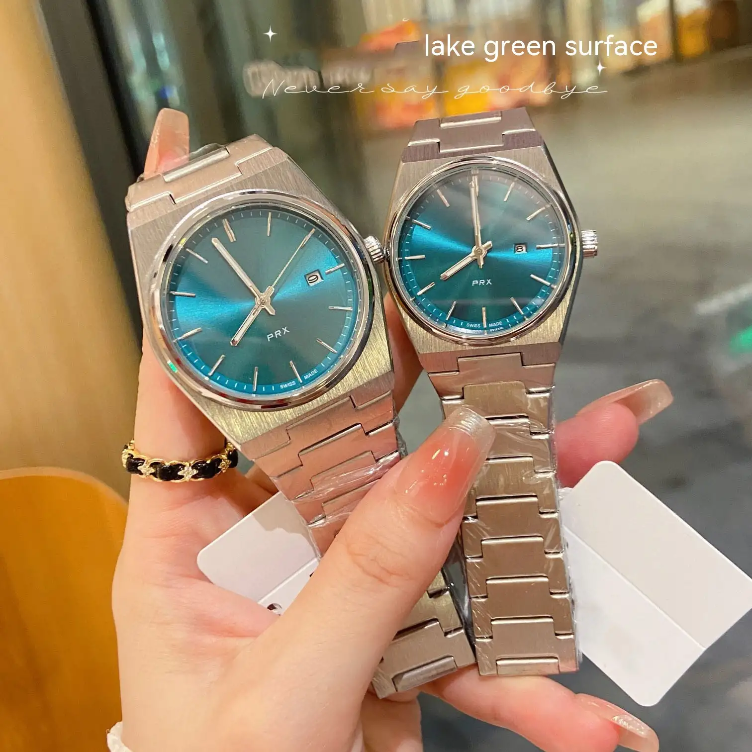 Calendar Quartz Ice Blue Watch Couple