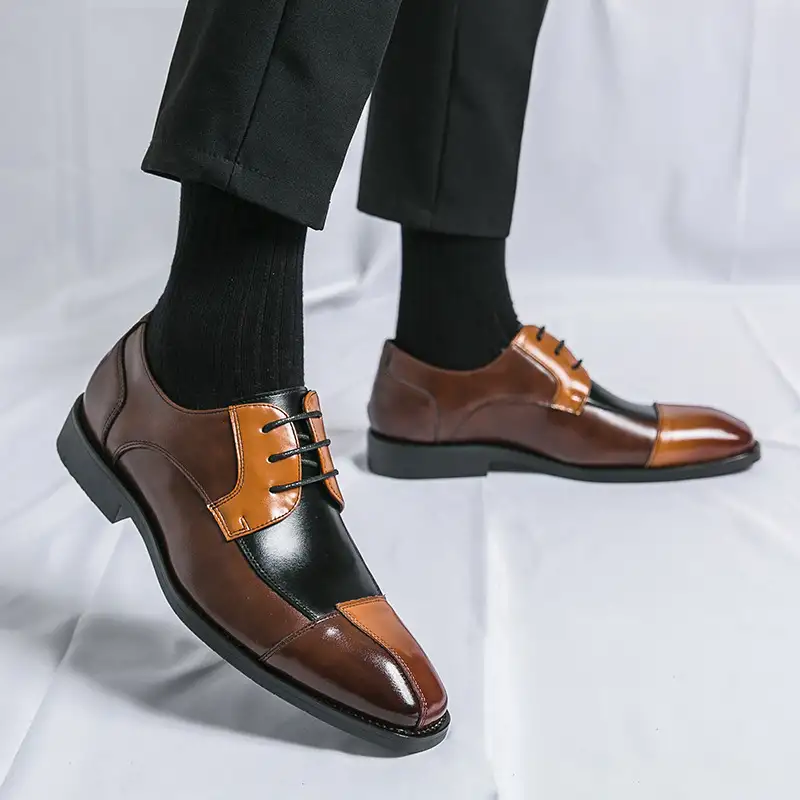 Business Formal Wear Casual Square Toe Large Size Leather Shoes