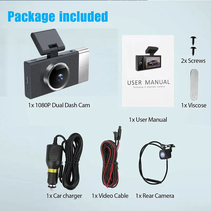 WIFI Driving Recorder Three Lens Mobile Phone APP Interconnection Night Vision Large Wide Angle