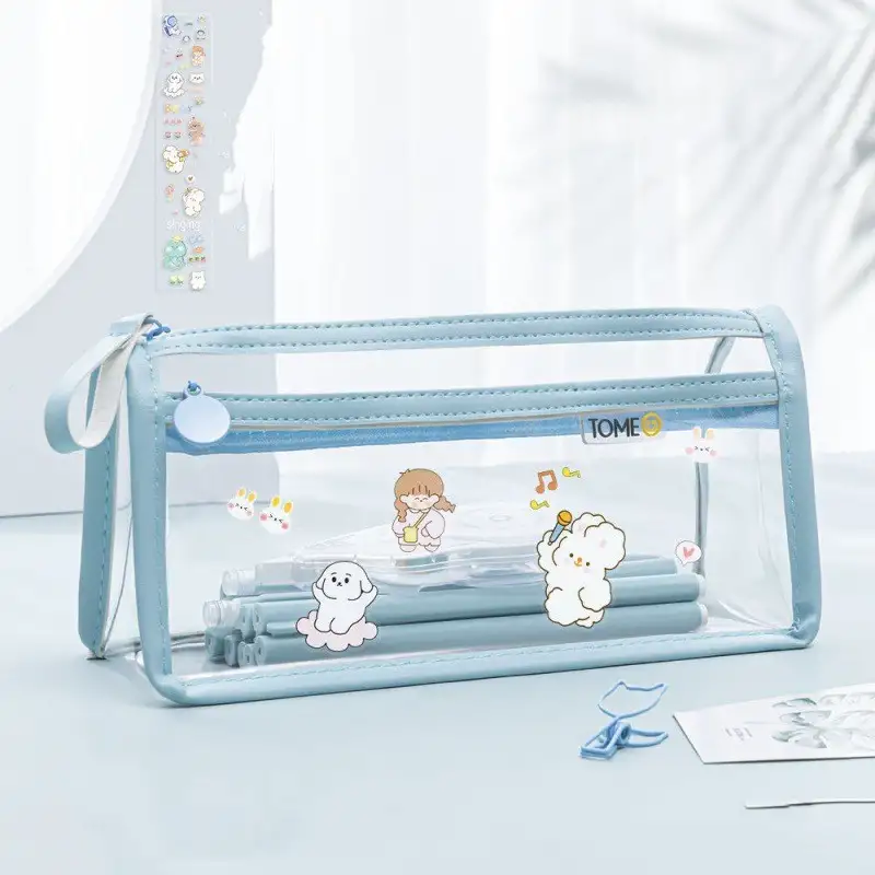 Transparent Double-layer Pencil Case Exam Special Large Capacity