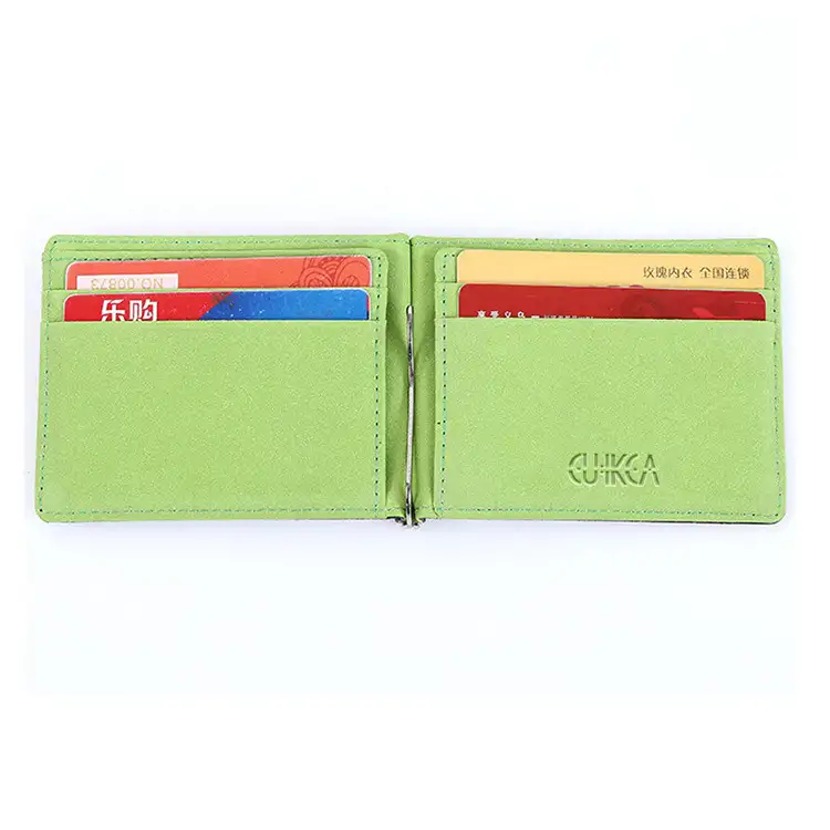 Creative PU Fashion Beauty Clip Sewing Line Wallet Business Card Holder