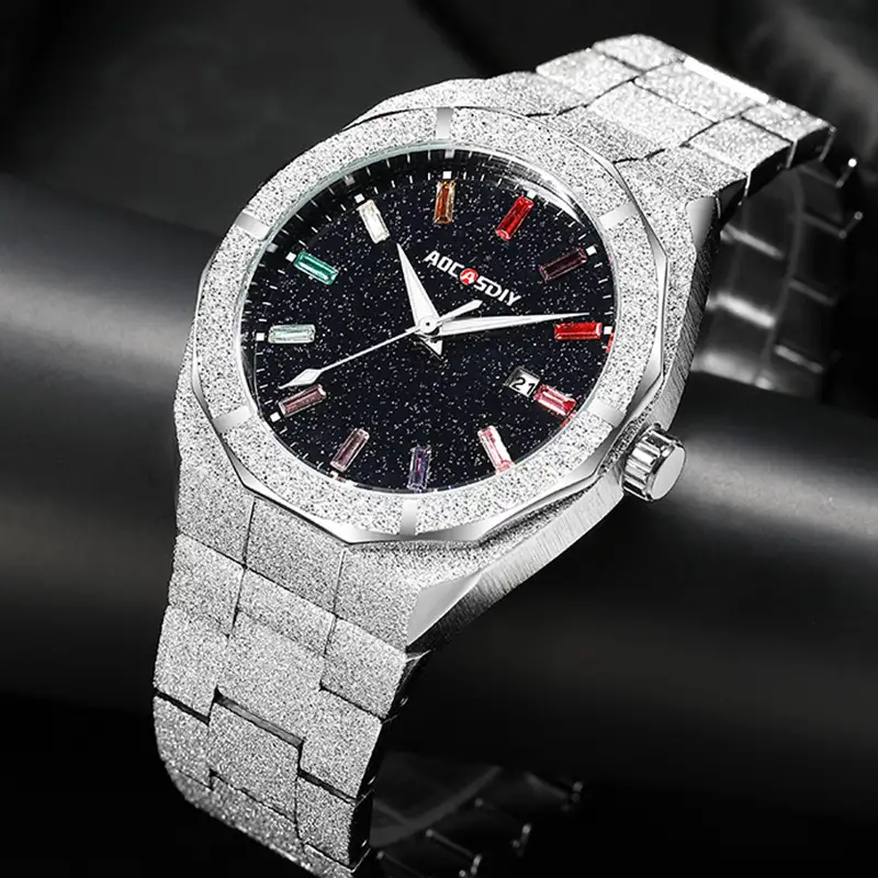 Full Diamond Luxury Oak Men's Watch