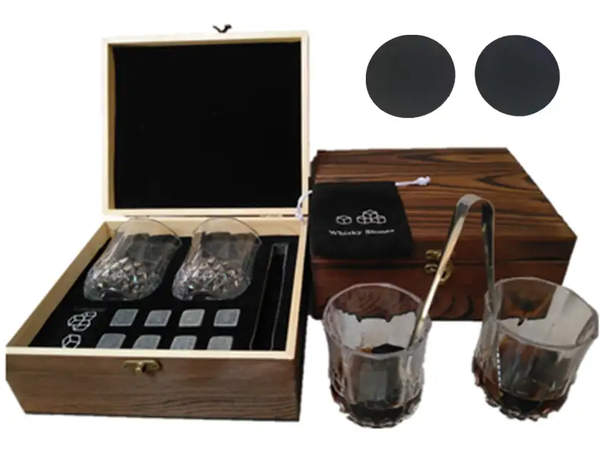 Whisky Stone Whisky Stones Glass Wooden Gift Box