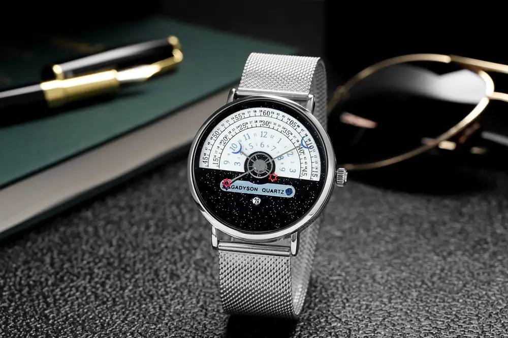 Fashion Quartz Calendar Alloy Mesh Belt Men's Watch